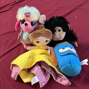 Lot of 4 Plush Baby/Toddler Toys - some new some in great condition